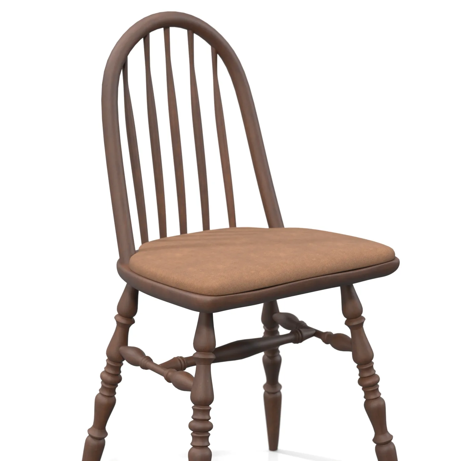 Oak Windsor Chair Solid Wood Dining Chair PBR 3D Model_05